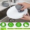 Dish Scrub Brush with Soap Dispenser, Palm Scrub Washing Brush for Dishes Pots Pans