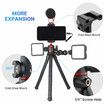 Camera Tripod Stand with Hidden Phone Holder Cold Shoe Mount 1/4'' Screw for Magic Arm Universal for iPhone 13 Sony Cameras