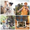 Camera Tripod Stand with Hidden Phone Holder Cold Shoe Mount 1/4'' Screw for Magic Arm Universal for iPhone 13 Sony Cameras