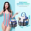 Mesh Shower Caddy Portable for College Dorm Room Essentials,Portable Shower Caddy Dorm with 8-Pocket Large Capacity,Shower Bag for Beach,Swimming,Gym (Blue)