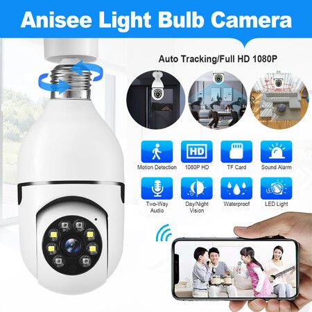 WiFi IP Camera Wireless Home Security CCTV Surveillance System E27 Light Bulb Outdoor PTZ IR Night Vision 2 Way Audio Full HD 1080P 2MP