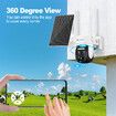 PTZ Security Camera House CCTV Wireless 3MP Home WIFI Surveillance System Solar Outdoor Waterproof Battery Dual Lens AI Detection