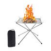Folding Portable Fire Pit for Camping, Compact and Collapsible Outdoor Firepit with Stainless Steel Mesh 16.5 inch