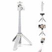 Mini Portable Camera Tripod, for iPhone/Samsung/Google Smartphone Clamp/Action Cam 1/4" Screw Vlog Table Tripod-White