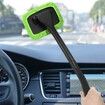 Car Cleaning Window Tool,Microfiber Window Cleaning Tool with 4 Washable and Reusable Cloth Pad Head,Extendable Handle and Spray Bottle for Auto Glass Wiper Car