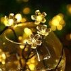 Outdoor Solar Flower String Lights Waterproof 50 LED Fairy Light Decorations for Christmas Tree Garden Patio Fence Yard Spring (Warm White)