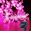 Outdoor Solar Flower String Lights Waterproof 50 LED Fairy Light Decorations for Christmas Tree Garden Patio Fence Yard Spring (Pink)