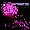 Outdoor Solar Flower String Lights Waterproof 50 LED Fairy Light Decorations for Christmas Tree Garden Patio Fence Yard Spring (Pink)