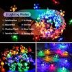 Outdoor Solar Flower String Lights Waterproof 50 LED Fairy Light Decorations for Christmas Tree Garden Patio Fence Yard Spring (Multi-Color)