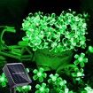 Outdoor Solar Flower String Lights Waterproof 50 LED Fairy Light Decorations for Christmas Tree Garden Patio Fence Yard Spring (Green)