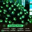 Outdoor Solar Flower String Lights Waterproof 50 LED Fairy Light Decorations for Christmas Tree Garden Patio Fence Yard Spring (Green)