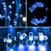 Outdoor Solar Flower String Lights Waterproof 50 LED Fairy Light Decorations for Christmas Tree Garden Patio Fence Yard Spring (Blue)