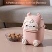 Cute Desktop Flip Trash Can Cute Animal Shape Trash for Bathrooms,Kitchens,Offices,Waste Basket for(Pink)