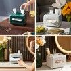 Multifunctional Tissue Storage Box Vanity Countertop Small Size Organizer for Paper Remotes Phone Glasses Etc-Dark Green