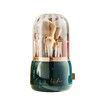 Rotating 360 Makeup Brush Holder Organizer Box with Lid Storage Dust Acrylic Cosmetics Holders Storage Cup(Dark Green)