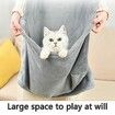 Small Dog Cat Carrier Chest-Soft Breathable Cotton-with Pocket Hands Free Shoulder Front Cat Sling Carrier-Grey