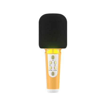 Cute L818 Wireless Microphone Wireless Bluetooth child Microphone with Powerful Speaker for Party PC All Smartphones Yellow