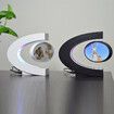 Magnetic Levitating Floating Photo Frame with Colourful LED Light Rotating Levitation Picture Frame Display for Room Decor, Creative Gifts White