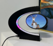 Magnetic Levitating Floating Photo Frame with Colourful LED Light Rotating Levitation Picture Frame Display for Room Decor, Creative Gifts Black