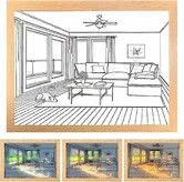 Lighting Painting Decoration,  LED Picture Frame, Dimmable for Home Decor Room Office, Desktop，Housewarming Birthday Party (Dog 17*22.1cm)
