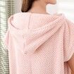 1pc Women Hooded Bathrobe, Hooded Poncho Towel, Bath Wrap Towels No Sleeve With Hat For Women, Absorbent Shower Spa Wrap, Bath Skirt Color Pink