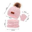 3Pcs Winter Hat Scarf Gloves Set Kids Winter Knit Beanies Neck Warmer Hat Mitten Set for Boys Girls Gift Color White