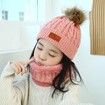 3Pcs Winter Hat Scarf Gloves Set Kids Winter Knit Beanies Neck Warmer Hat Mitten Set for Boys Girls Gift Color White