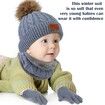 3Pcs Winter Hat Scarf Gloves Set Kids Winter Knit Beanies Neck Warmer Hat Mitten Set for Boys Girls Gift Color White