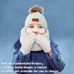 3Pcs Winter Hat Scarf Gloves Set Kids Winter Knit Beanies Neck Warmer Hat Mitten Set for Boys Girls Gift Color White