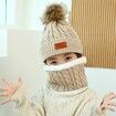 3Pcs Winter Hat Scarf Gloves Set Kids Winter Knit Beanies Neck Warmer Hat Mitten Set for Boys Girls Gift Color Deep Pink