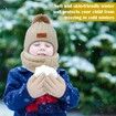 3Pcs Winter Hat Scarf Gloves Set Kids Winter Knit Beanies Neck Warmer Hat Mitten Set for Boys Girls Gift Color Beige