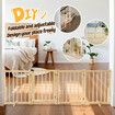 Dog Fence Pet Gate Puppy Safety Guard Indoor Wooden Cat Playpen Foldable Barrier Protection Freestanding Stair Partition Burlywood 4Panels