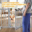 Pet Fence Dog Gate Puppy Safety Guard Indoor Wooden Playpen Foldable Freestanding Barrier Protection Net Stair Partition Grey 4Panels