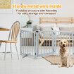 Pet Fence Dog Gate Puppy Safety Guard Indoor Wooden Playpen Foldable Freestanding Barrier Protection Net Stair Partition Grey 4Panels