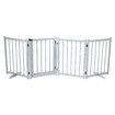 Pet Fence Dog Gate Puppy Safety Guard Indoor Wooden Playpen Foldable Freestanding Barrier Protection Net Stair Partition Grey 4Panels