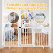 Dog Fence Pet Gate Puppy Safety Guard Indoor Wooden Playpen Foldable Cat Barrier Protection Net Stair Partition White 3Panels