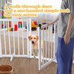 Dog Fence Pet Gate Puppy Safety Guard Indoor Wooden Playpen Foldable Cat Barrier Protection Net Stair Partition White 3Panels