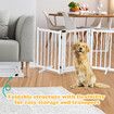 Dog Fence Pet Gate Puppy Safety Guard Indoor Wooden Playpen Foldable Cat Barrier Protection Net Stair Partition White 3Panels