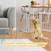 Puppy Gate Dog Fence Pet Safety Guard Indoor Wooden Playpen Foldable Freestanding Barrier Protection Net Stair Partition Grey 3Panels