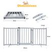 Puppy Gate Dog Fence Pet Safety Guard Indoor Wooden Playpen Foldable Freestanding Barrier Protection Net Stair Partition Grey 3Panels