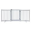 Puppy Gate Dog Fence Pet Safety Guard Indoor Wooden Playpen Foldable Freestanding Barrier Protection Net Stair Partition Grey 3Panels