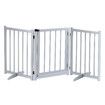 Puppy Gate Dog Fence Pet Safety Guard Indoor Wooden Playpen Foldable Freestanding Barrier Protection Net Stair Partition Grey 3Panels