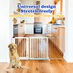 Pet Puppy Gate Dog Fence Safety Guard Indoor Wooden Playpen Foldable Freestanding Barrier Protection Net Stair Partition White 3Panels