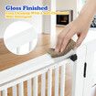 Pet Puppy Gate Dog Fence Safety Guard Indoor Wooden Playpen Foldable Freestanding Barrier Protection Net Stair Partition White 3Panels