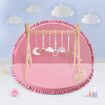 Baby Play Mat Padding Rug Memory Foam Washable Round Foldable Thick Carpet For Kids Bedroom Floor Activity Centre Pink