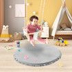 Baby Play Mat Padding Rug Memory Foam Washable Round Foldable Thick Carpet for Kids Bedroom Floor Activity Centre Grey