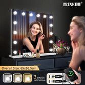 Makeup Mirror with Lights 14 LED Hollywood Style Vanity Lighted Desk Dressing Table Beauty Touch Adjustable Brightness USB Maxkon