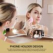 LED Makeup Mirror 14 Bulbs Hollywood Style Lighted Vanity Dressing Table Desk Wall Mounted Adjustable Aluminium Phone Holder USB Maxkon