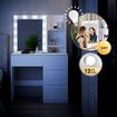 Maxkon Dressing Table Lighting Vanity Mirror Dresser Bedroom Furniture Makeup Desk With 12 LED White Light 4 Drawers Modern