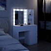 Maxkon Dressing Table Lighting Vanity Mirror Dresser Bedroom Furniture Makeup Desk With 12 LED White Light 4 Drawers Modern